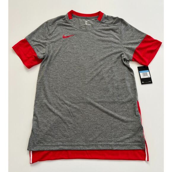 Nike Men's Gray/Red Team Player Short Sleeve CI4545-034 Size M NWT. - Picture 1 of 10